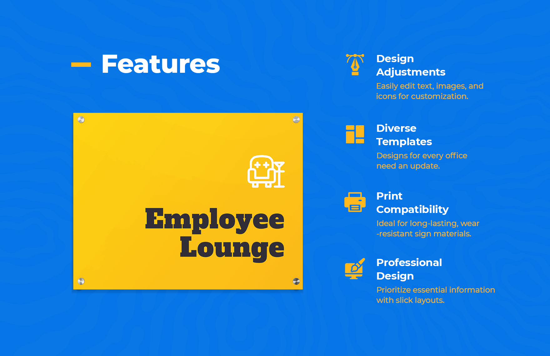Employee Lounge Sign Template