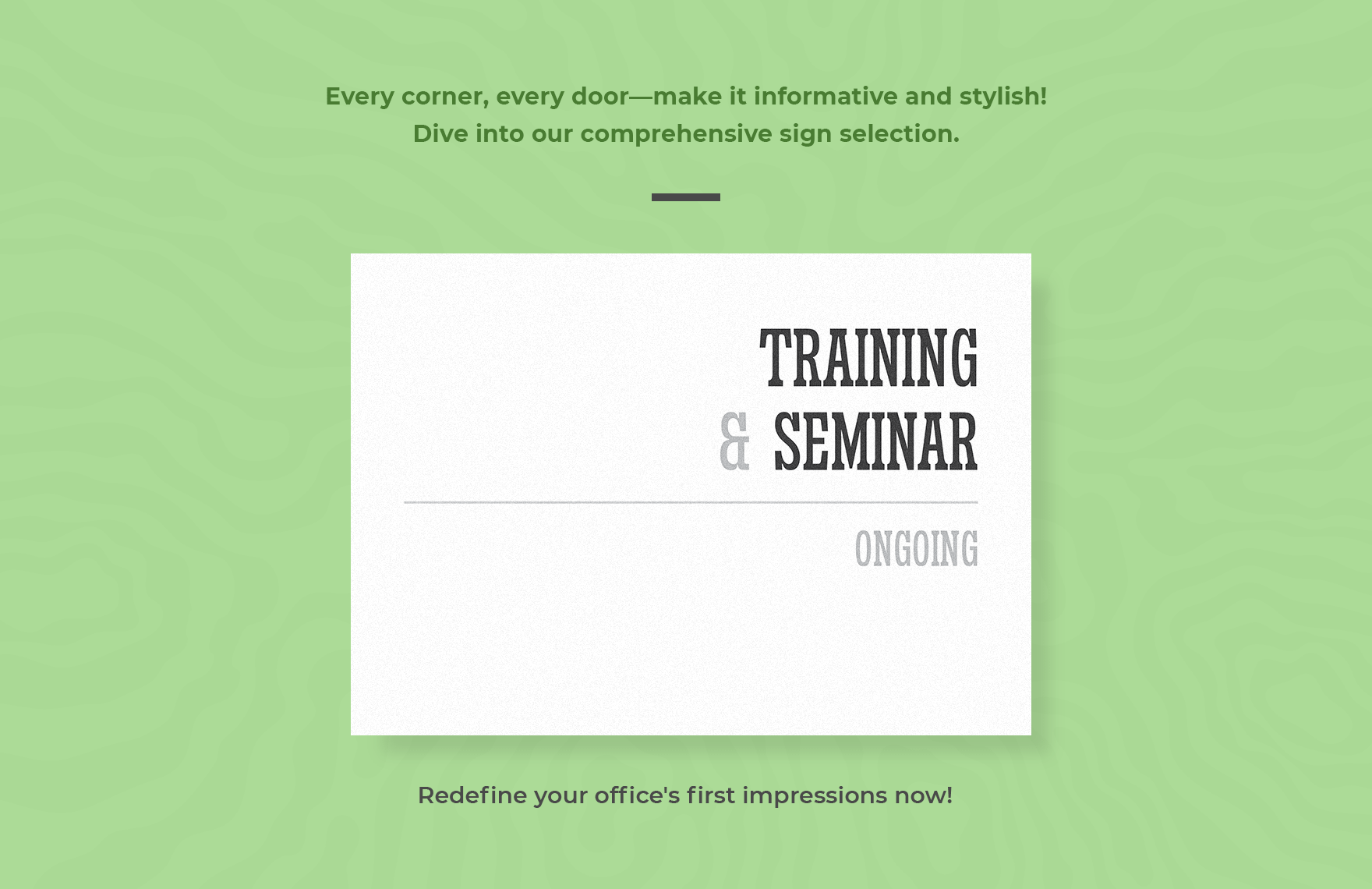 Training and Seminar Ongoing Sign Template