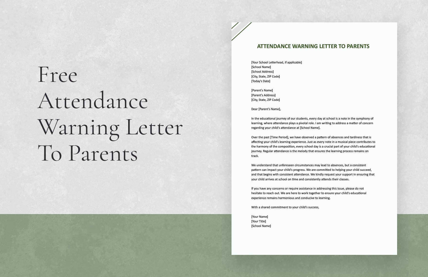 Attendance Warning Letter To Parents