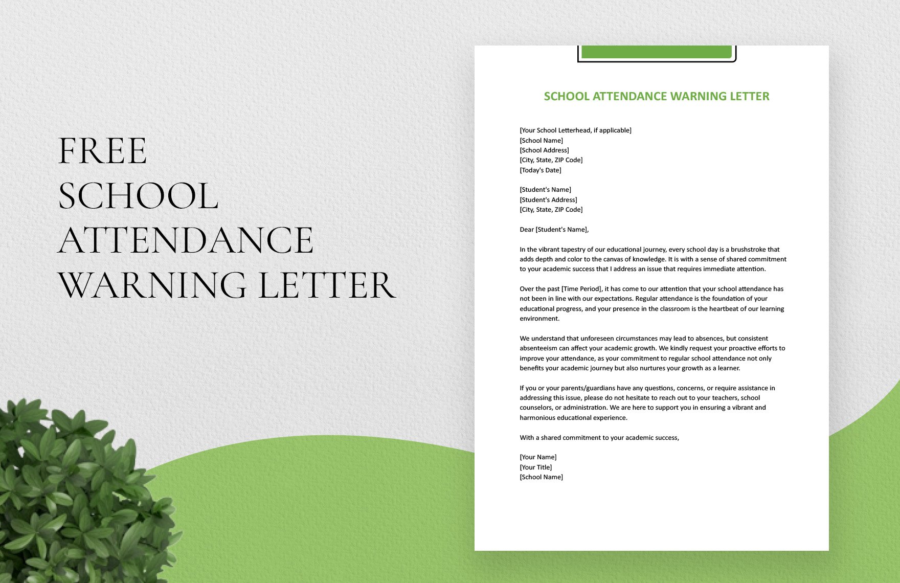 School Attendance Warning Letter