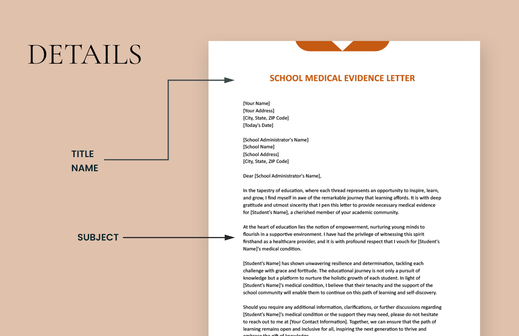 School Medical Evidence Letter