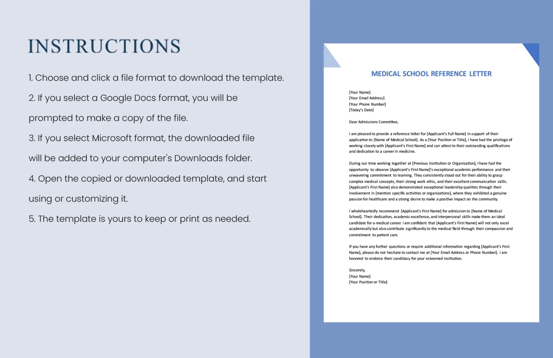 Medical School Reference Letter