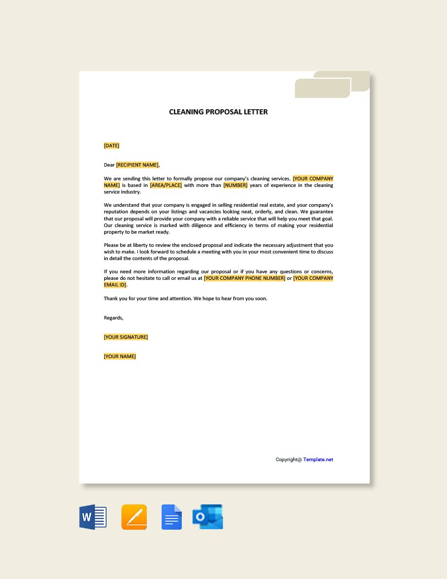 Cleaning Proposal Letter Template