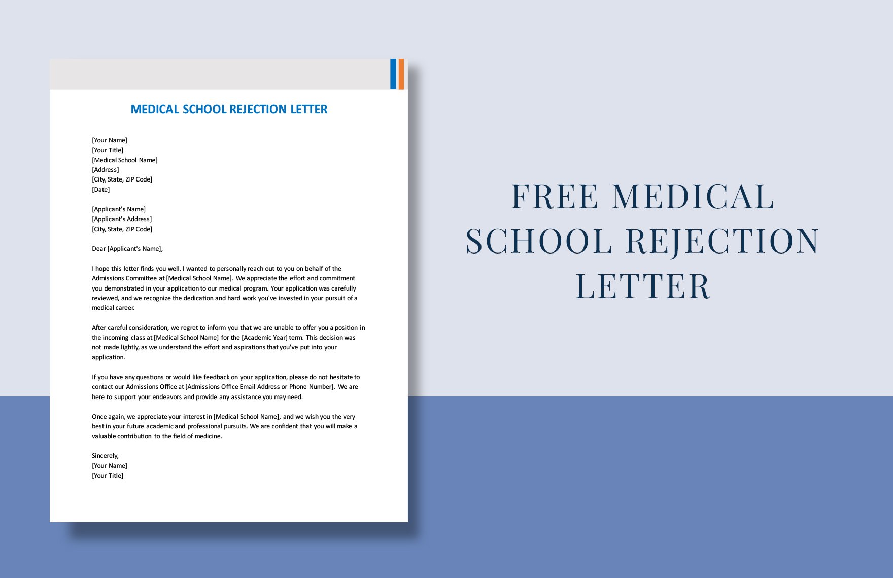 Medical School Rejection Letter