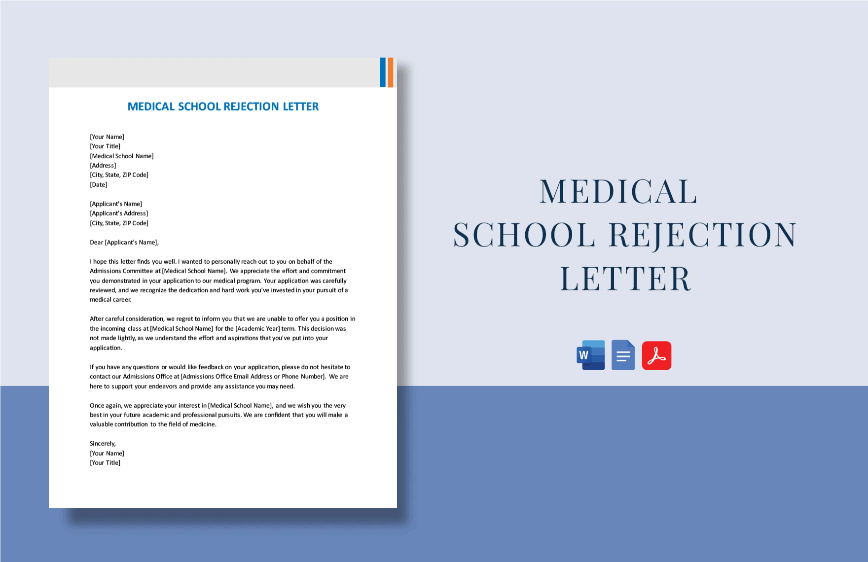 Medical School Rejection Letter in Word, Google Docs, PDF