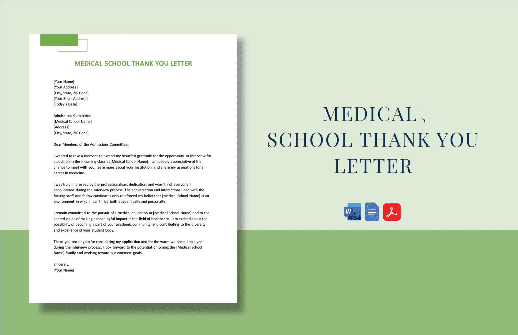 Medical School Thank You Letter in Word, Google Docs, PDF