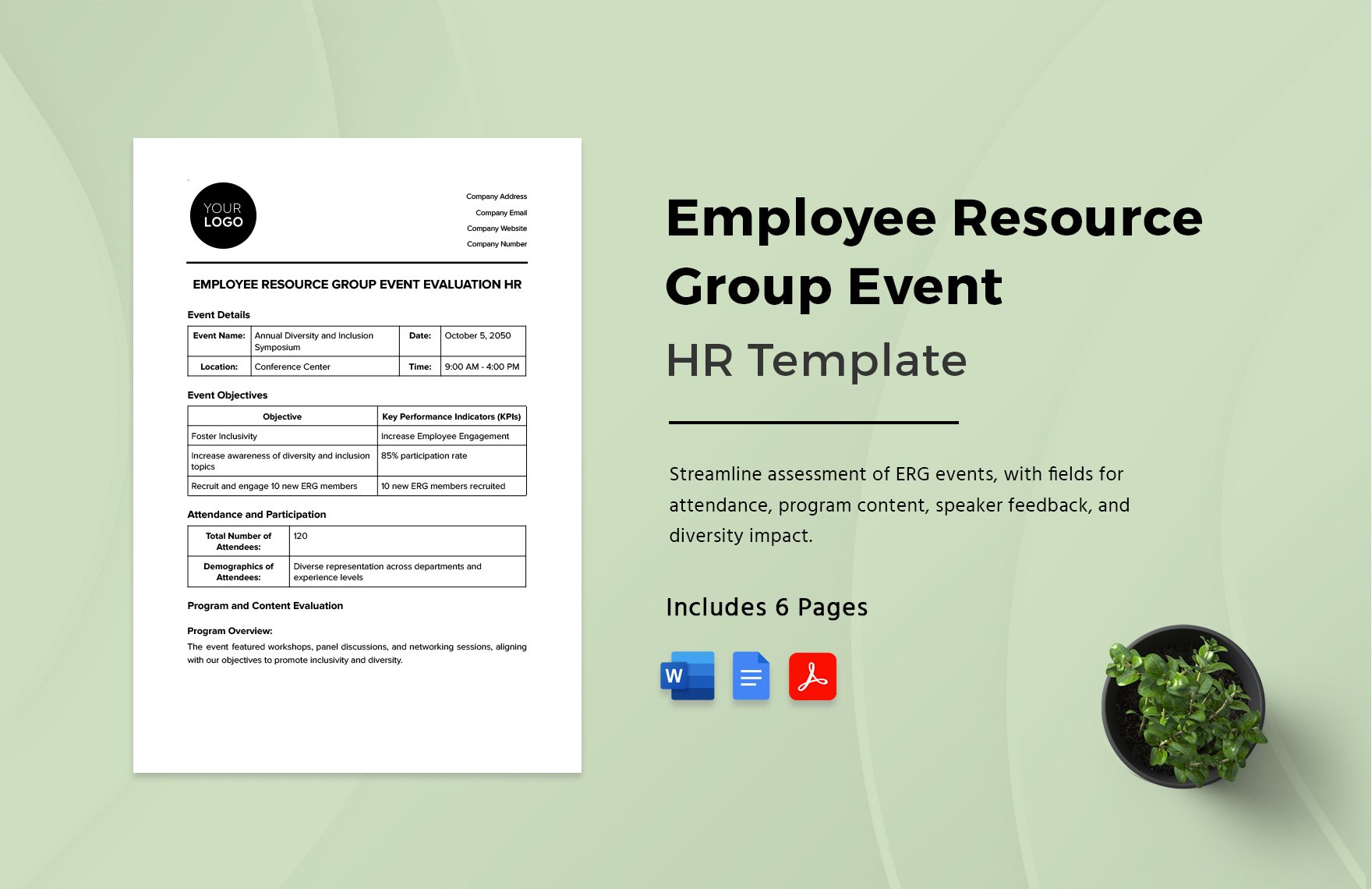 Employee Resource Group Event Evaluation HR Template in Word, Google Docs, PDF