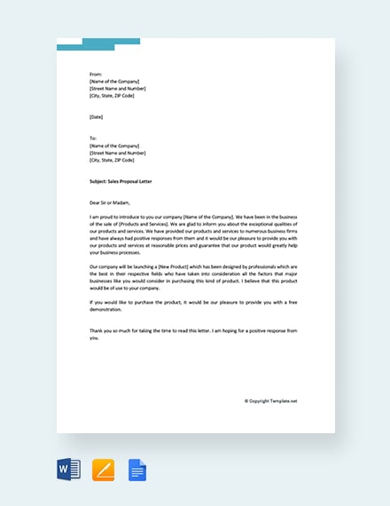 sales proposal cover letter