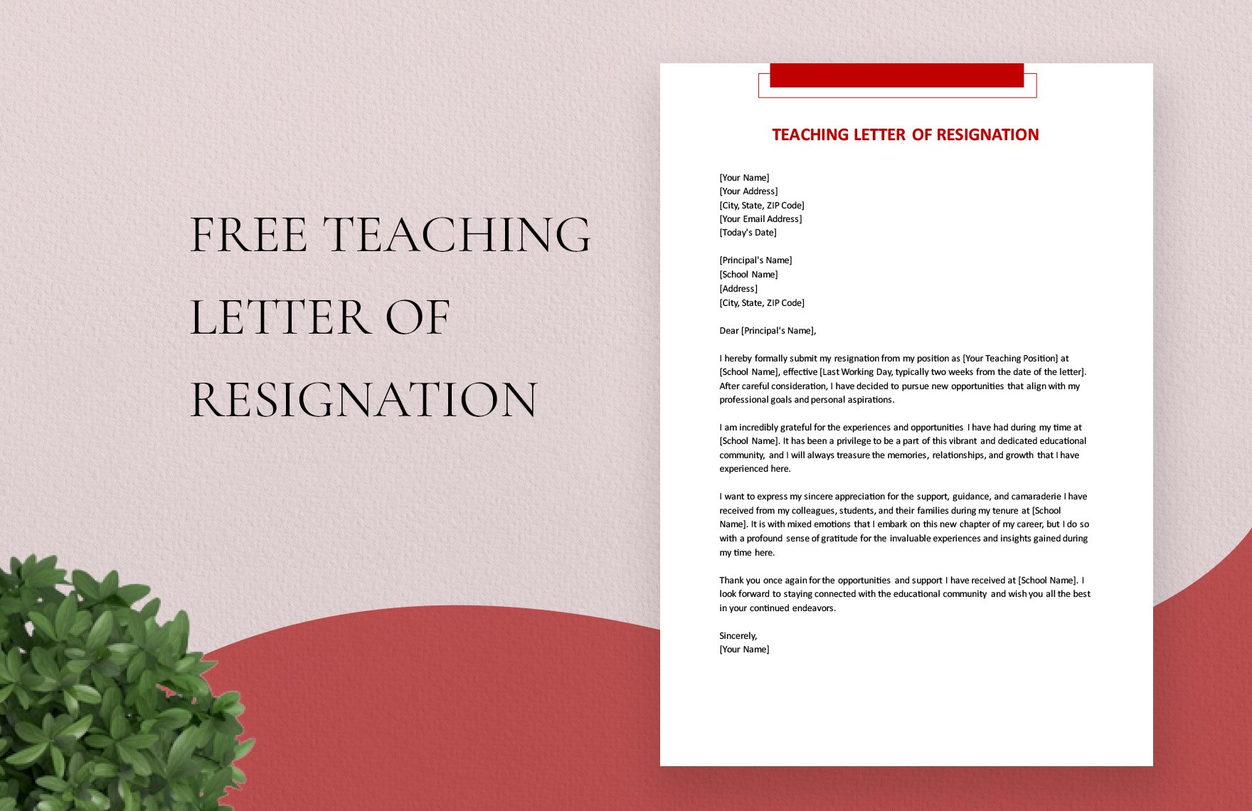 Teaching Letter Of Resignation