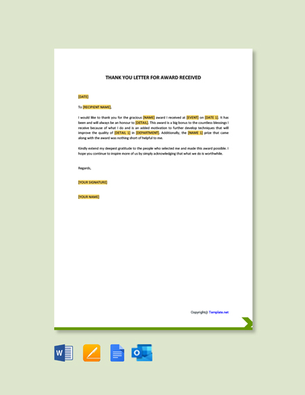 Free Formal Thank You Letter For Gift Received Template - Google Docs ...