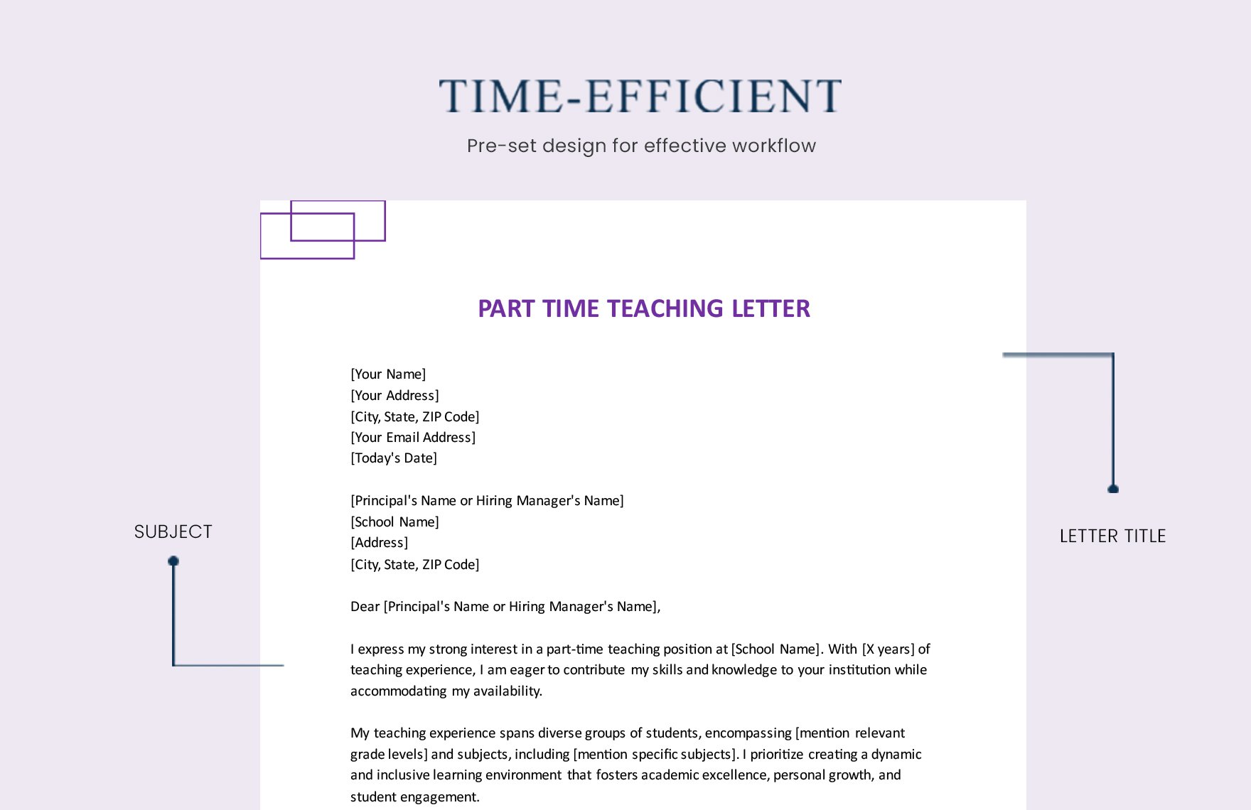 Part Time Teaching Letter