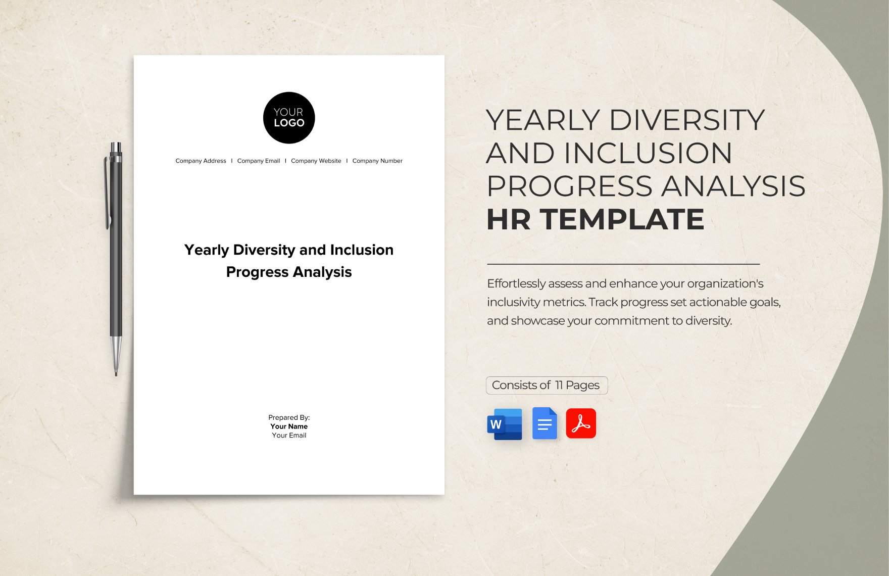 Yearly Diversity and Inclusion Progress Analysis HR Template