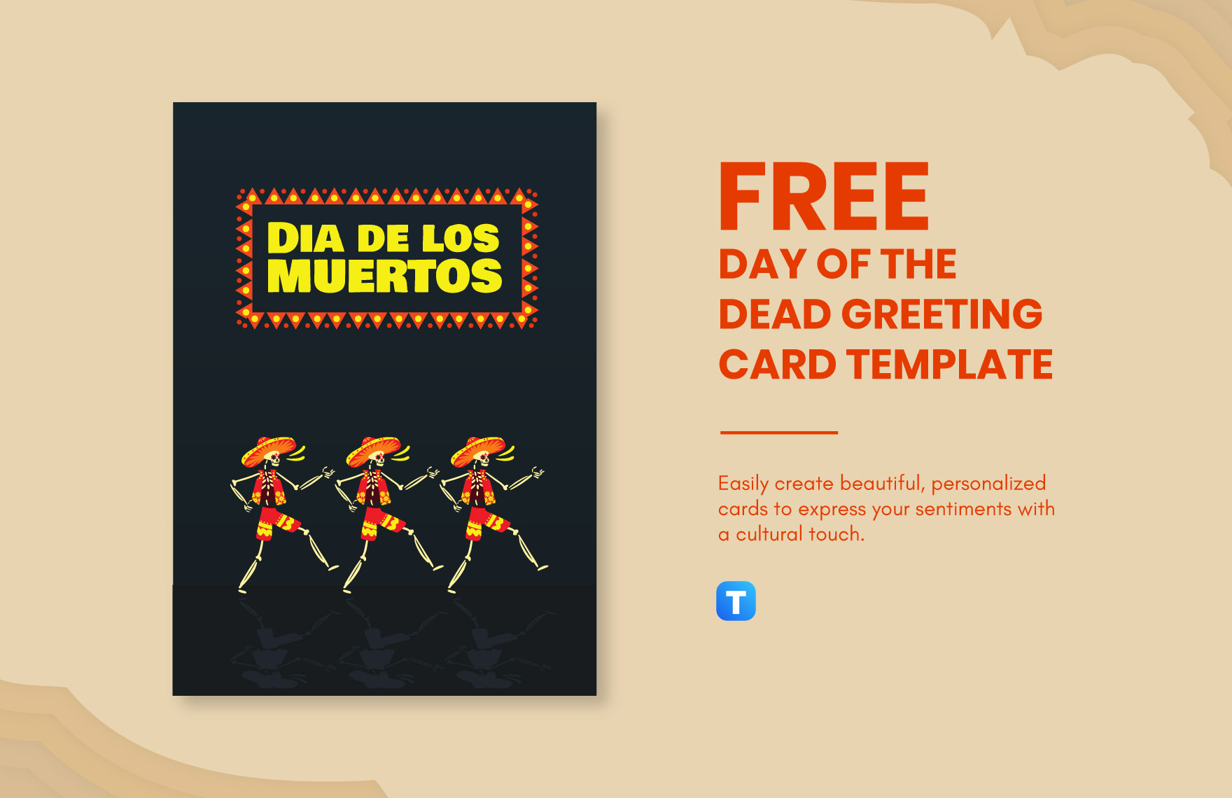 Day of the Dead Greeting Card Template