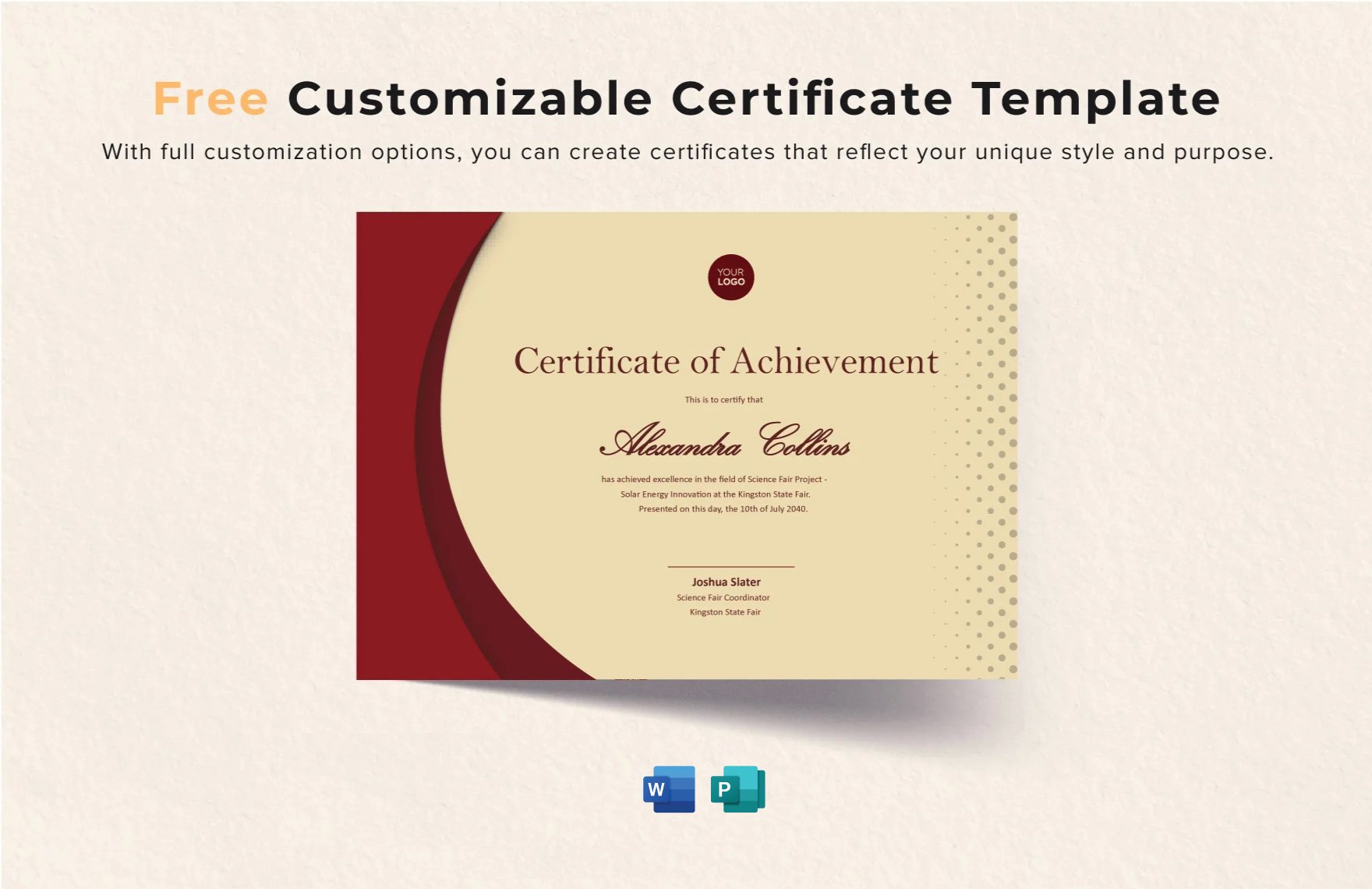 Free Customizable Certificate Template