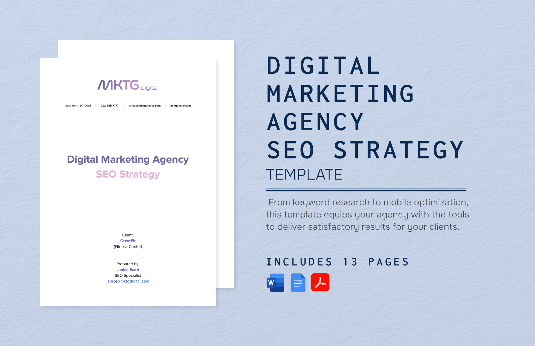 Digital Marketing Agency SEO Strategy Template