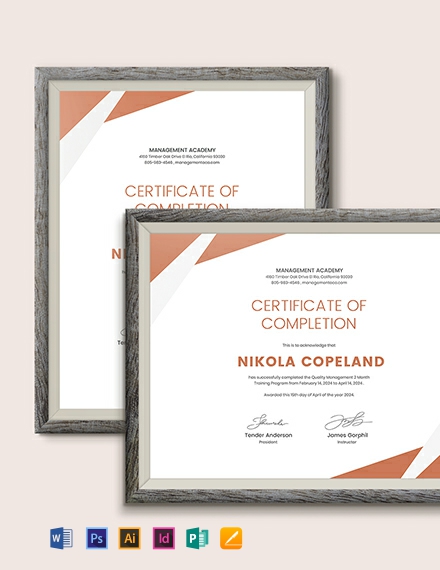 FREE Management Certificate Template - Download in Word, Google Docs ...