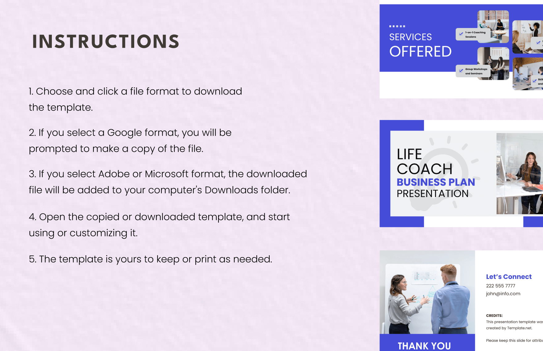 Life Coach Business Plan Presentation Template