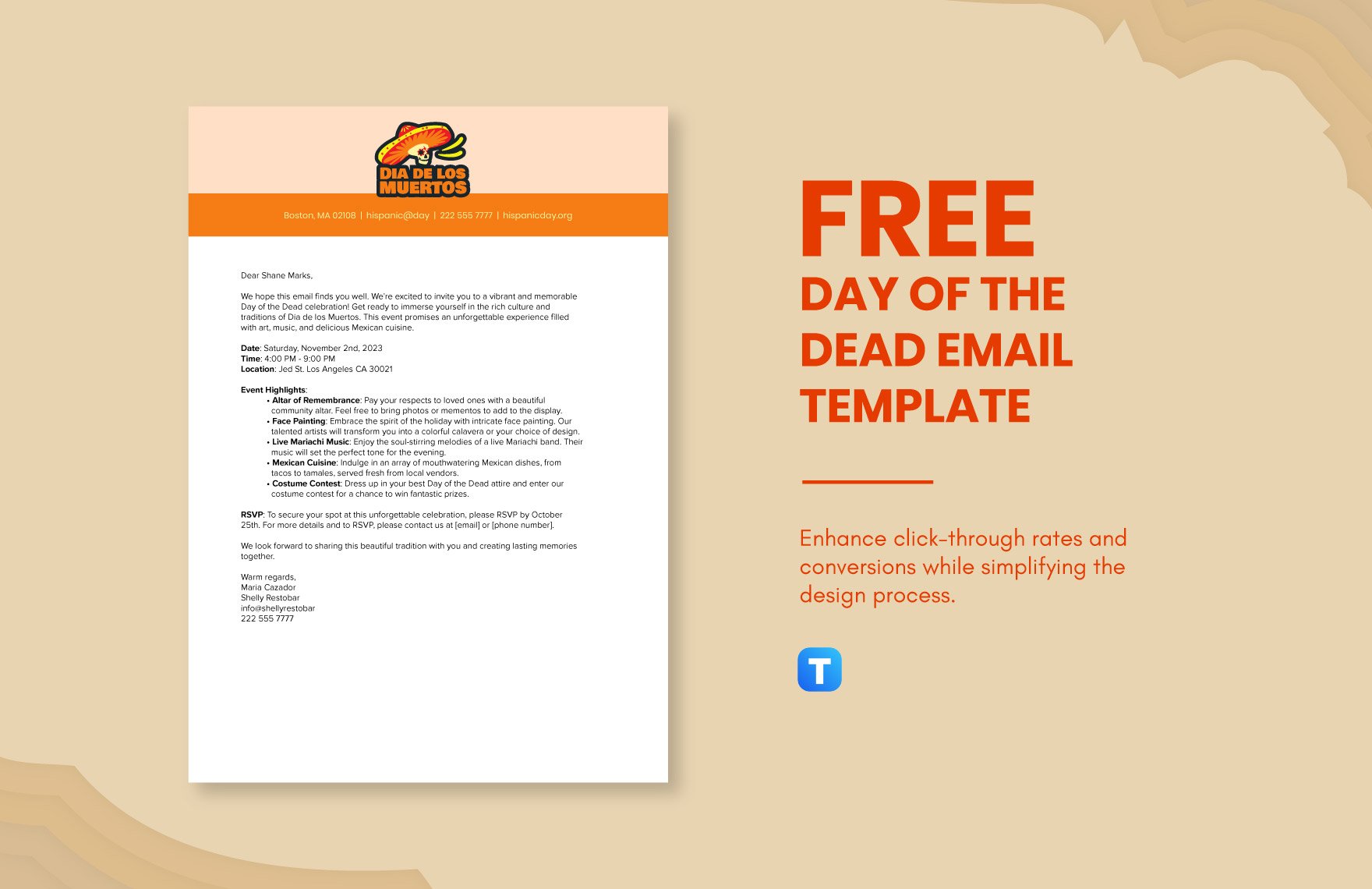 Free Day of the Dead Email Template in Word, Google Docs, PDF