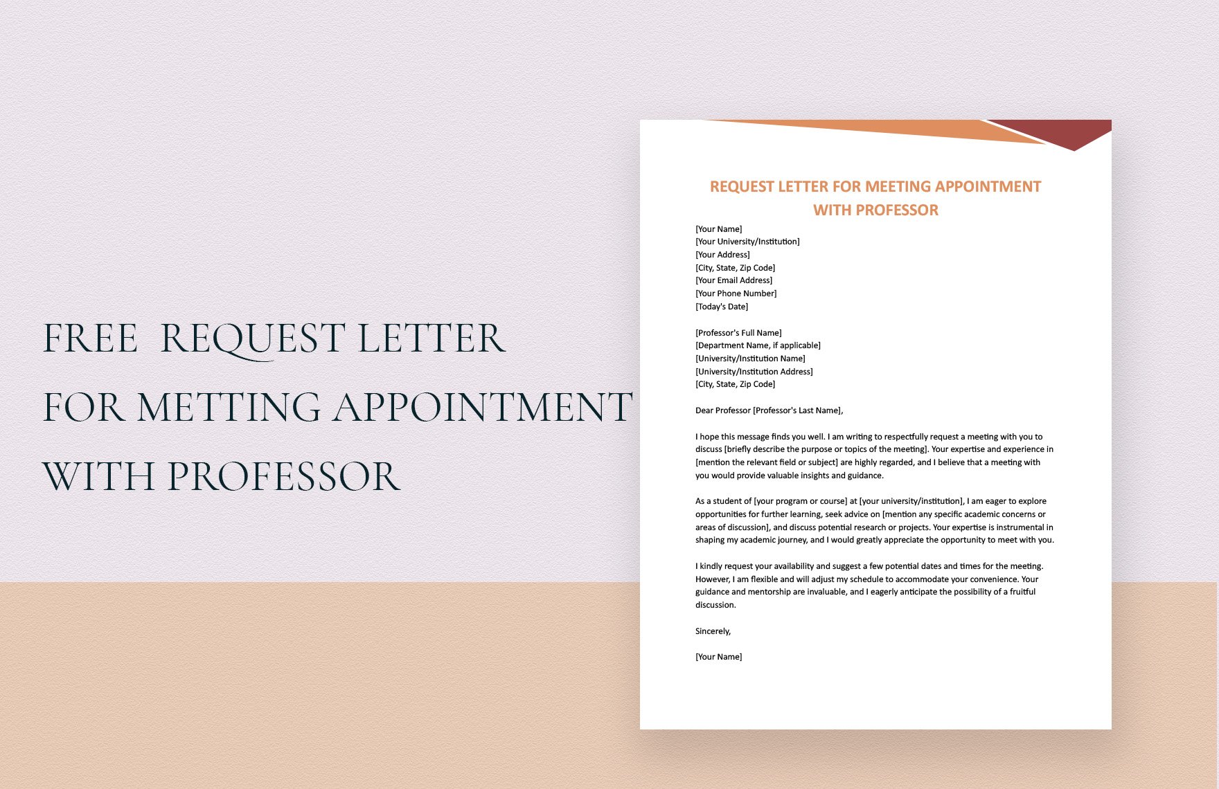 Request Letter For Meeting Appointment With Professor