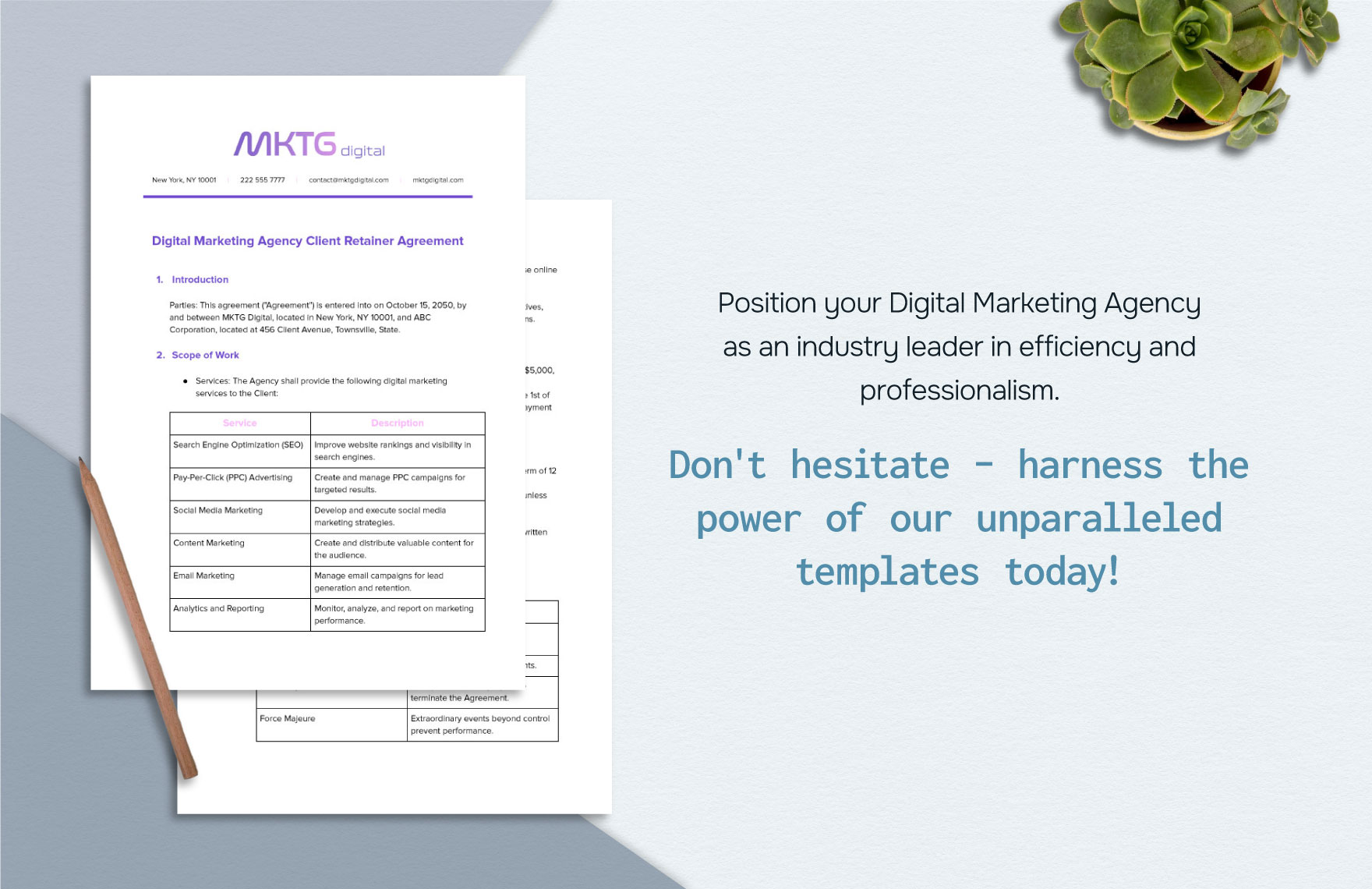 Digital Marketing Agency Client Retainer Agreement Template