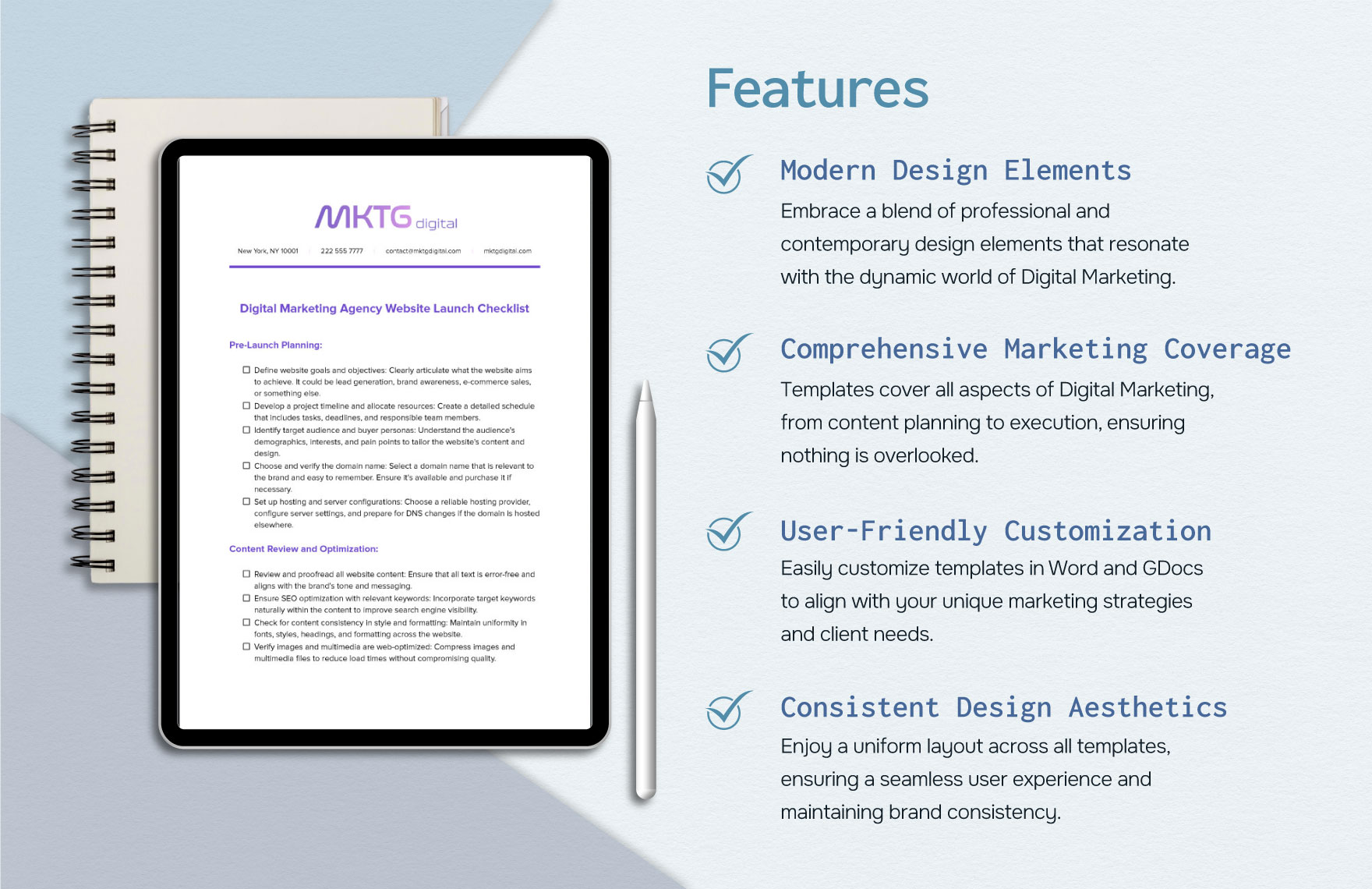 Digital Marketing Agency Website Launch Checklist Template