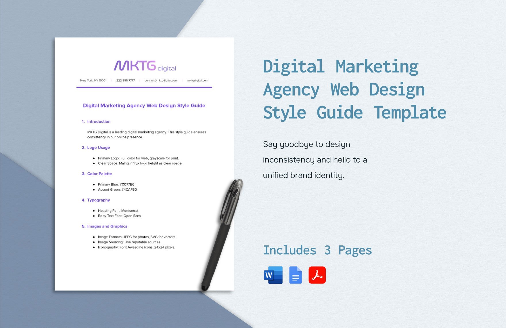 Digital Marketing Agency Web Design Style Guide Template