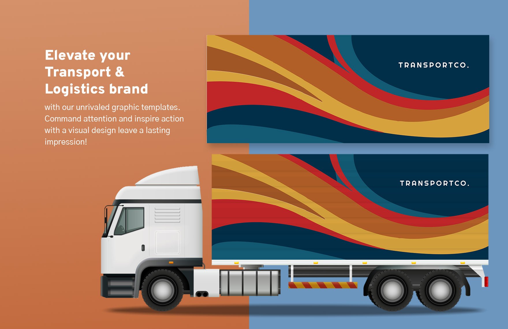 Transport and Logistics Full Vehicle Wrap Template