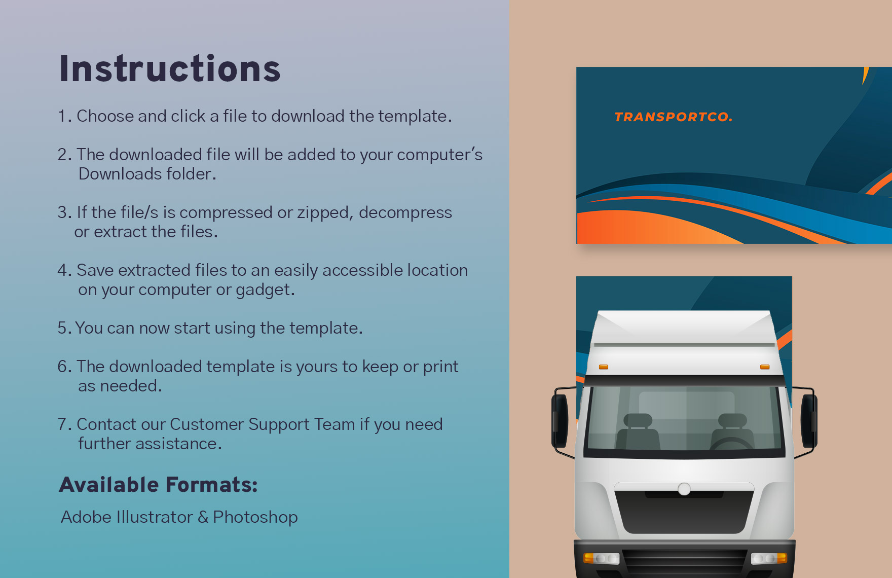 Transport and Logistics Vehicle Wrap Design Template