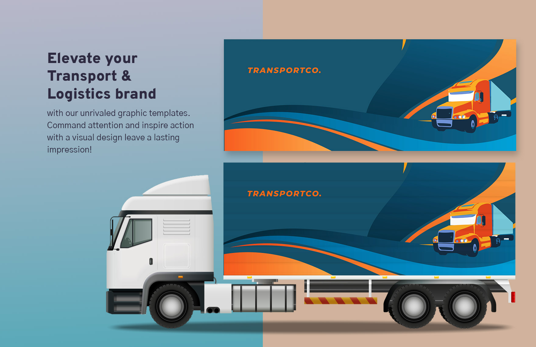Transport and Logistics Vehicle Wrap Design Template