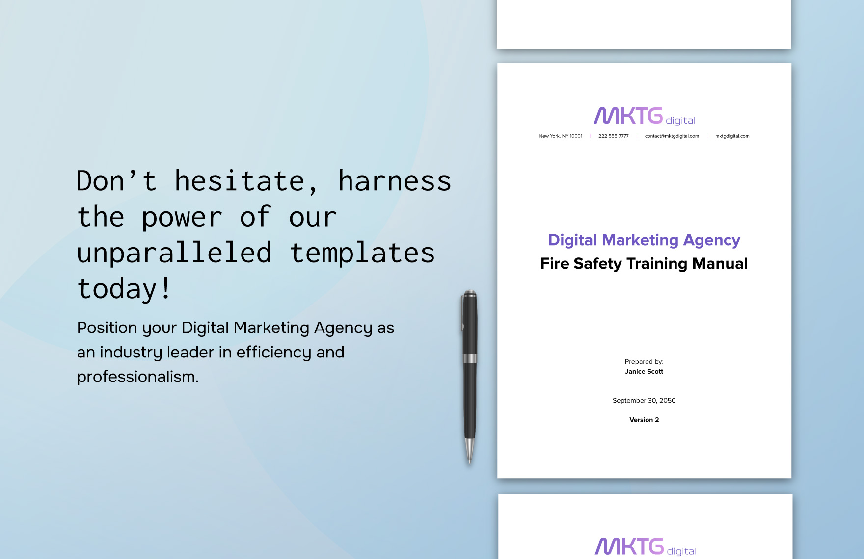 Digital Marketing Agency Fire Safety Training Manual Template