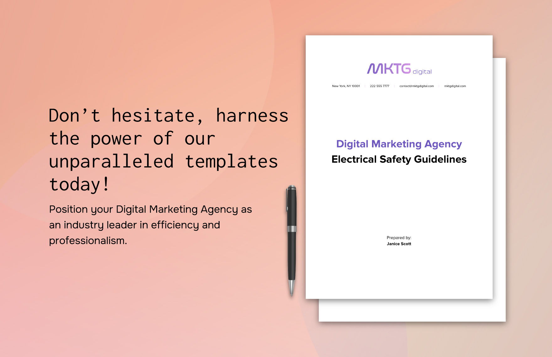 Digital Marketing Agency Electrical Safety Guidelines Template