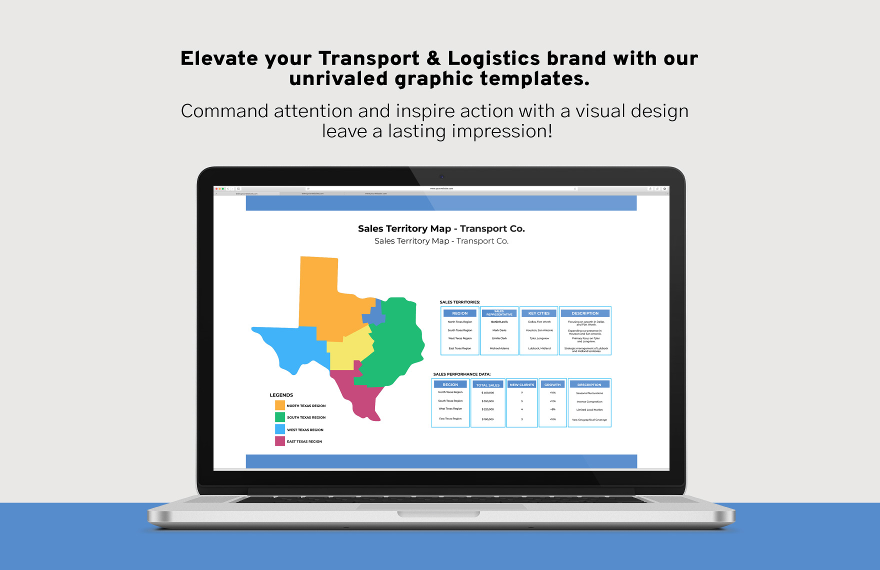 Transport and Logistics Sales Territory Map Template