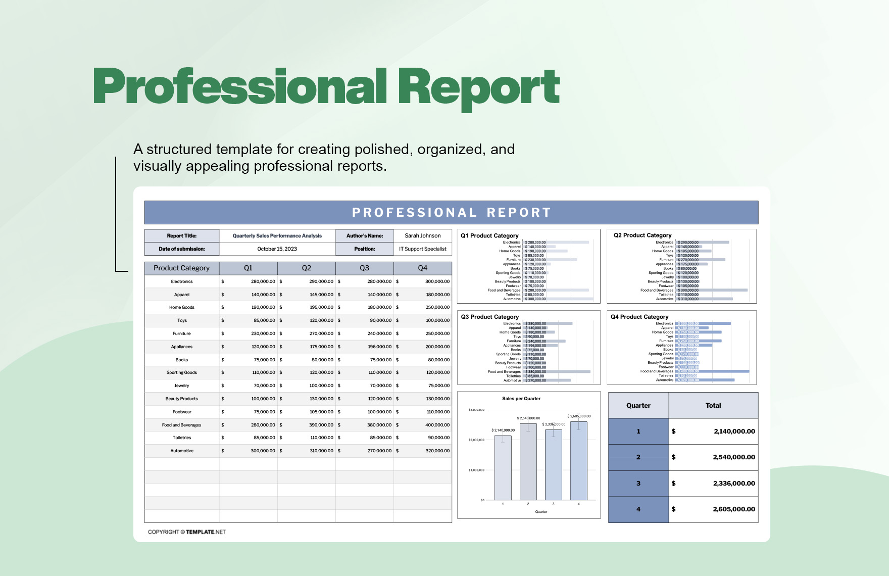 Professional Report Template
