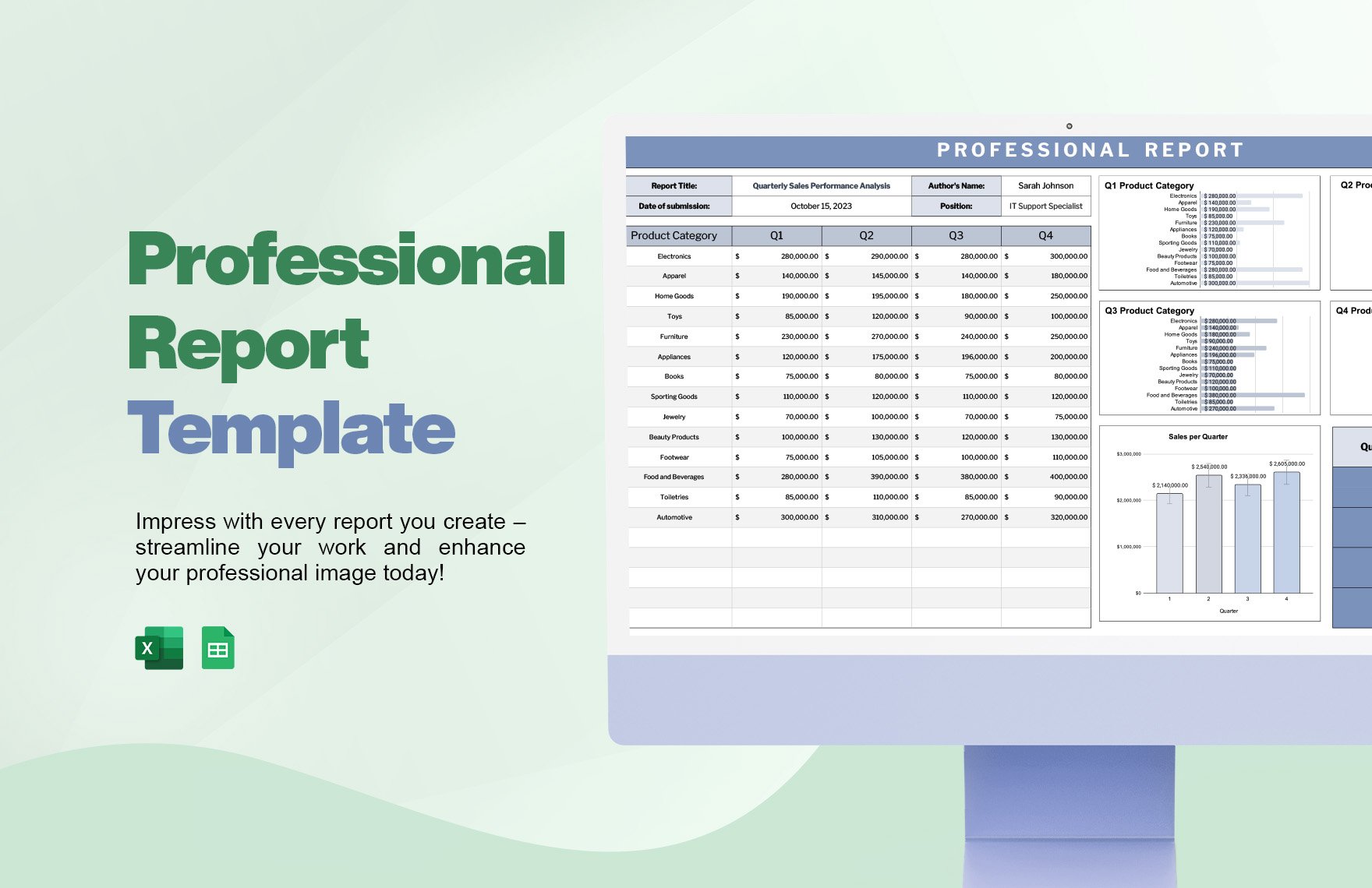 Free Professional Report Template