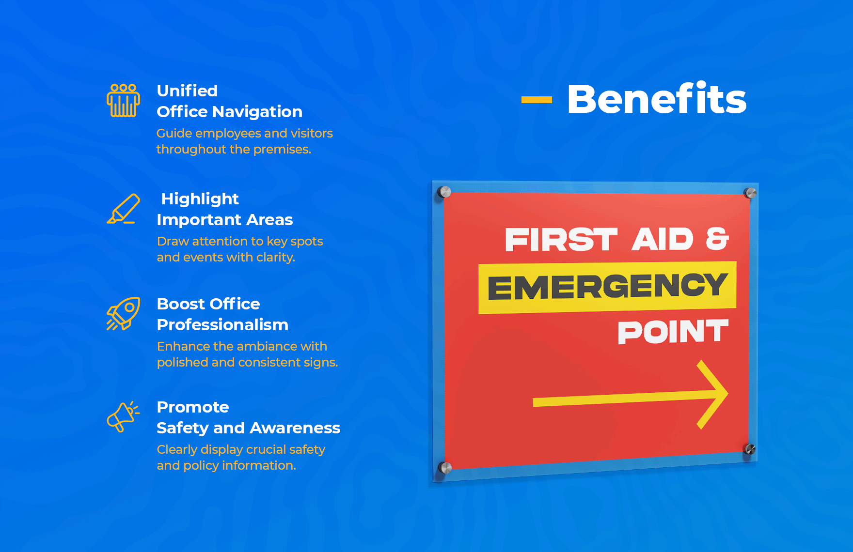 First Aid and Emergency Point Sign Template
