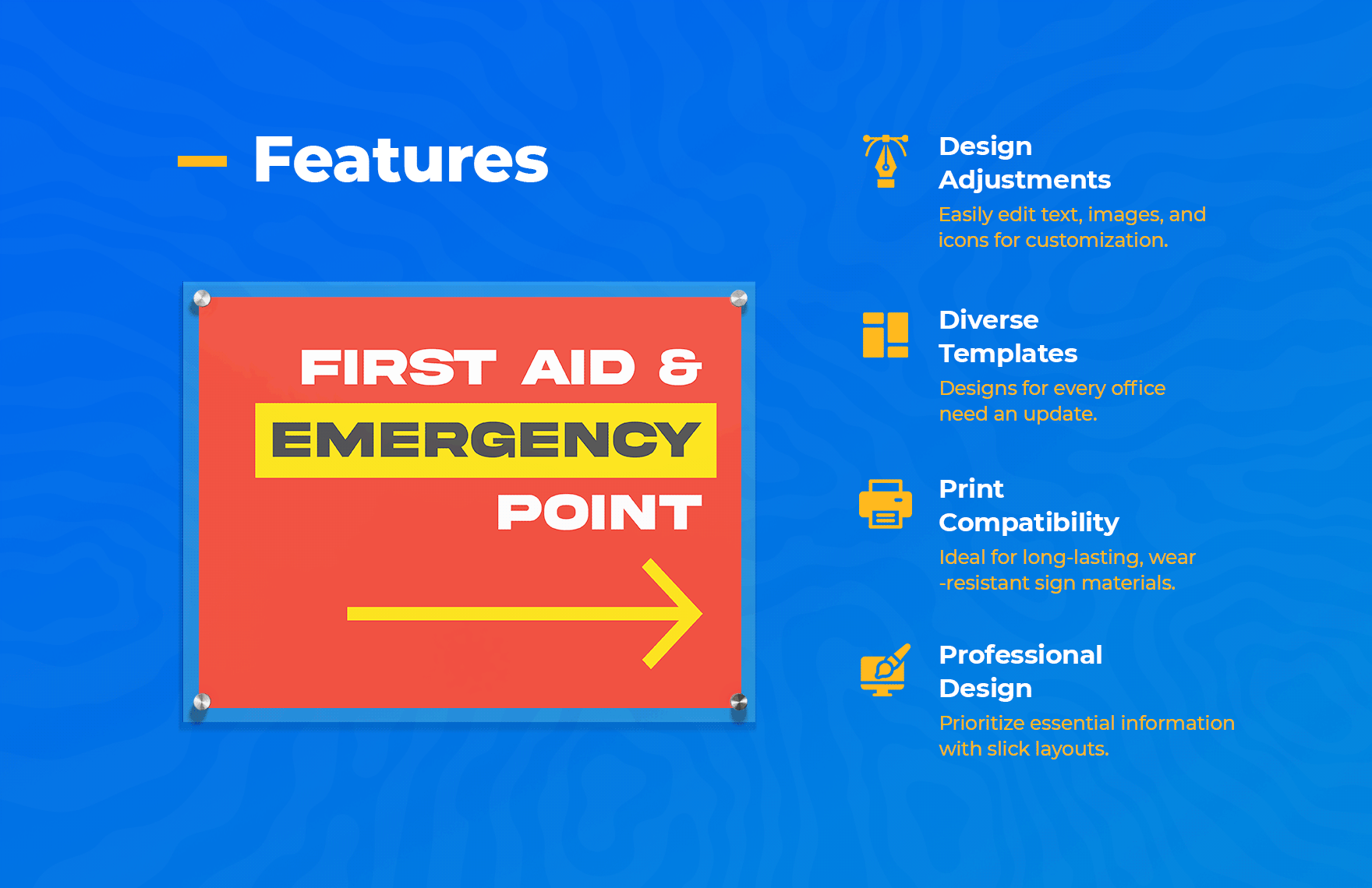 First Aid and Emergency Point Sign Template