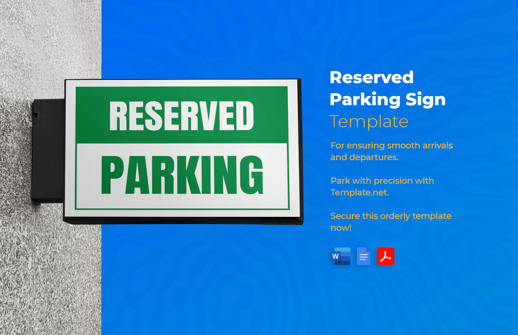 Reserved Parking Sign Template