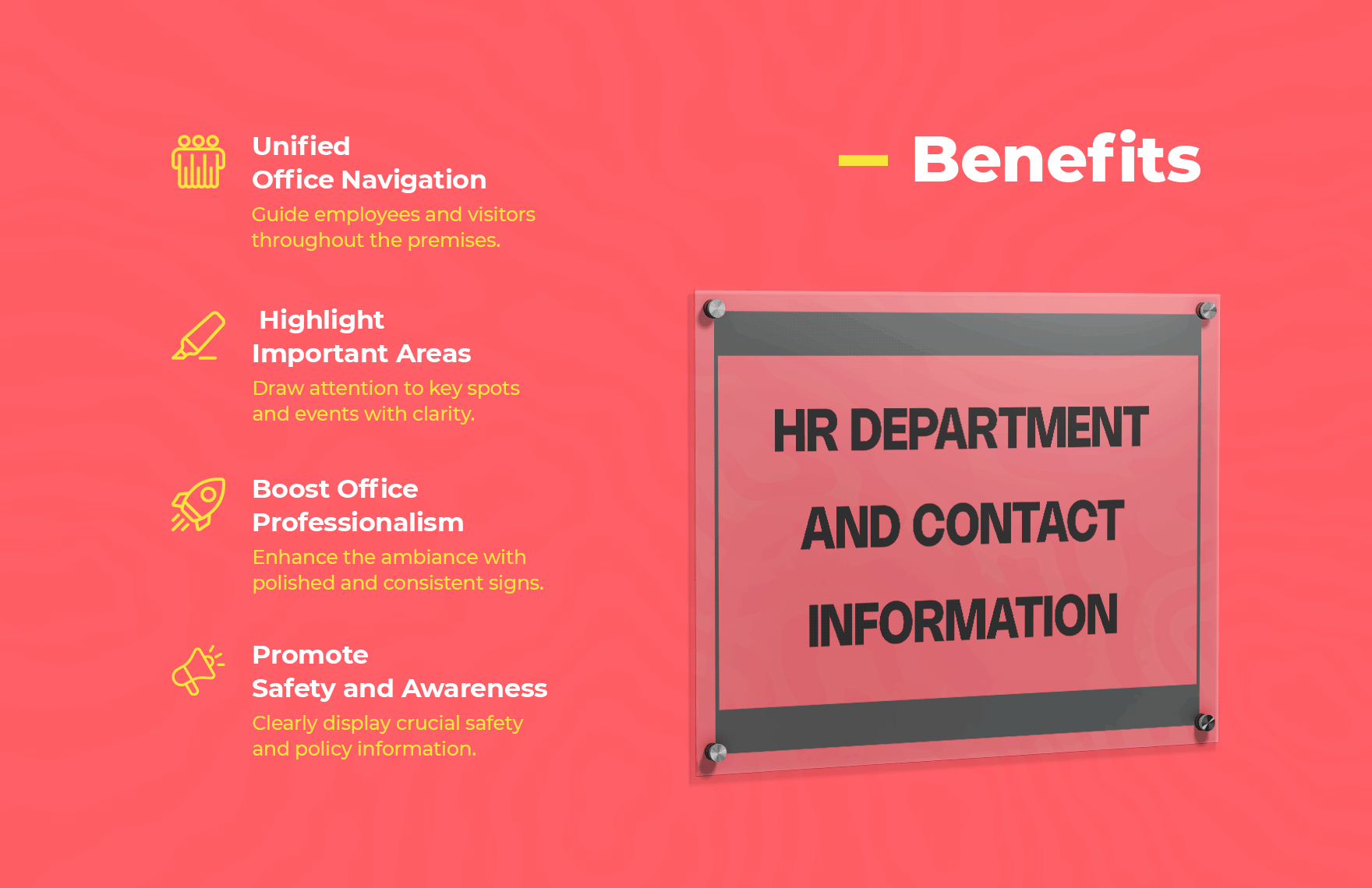 HR Department and Contact Information Sign Template