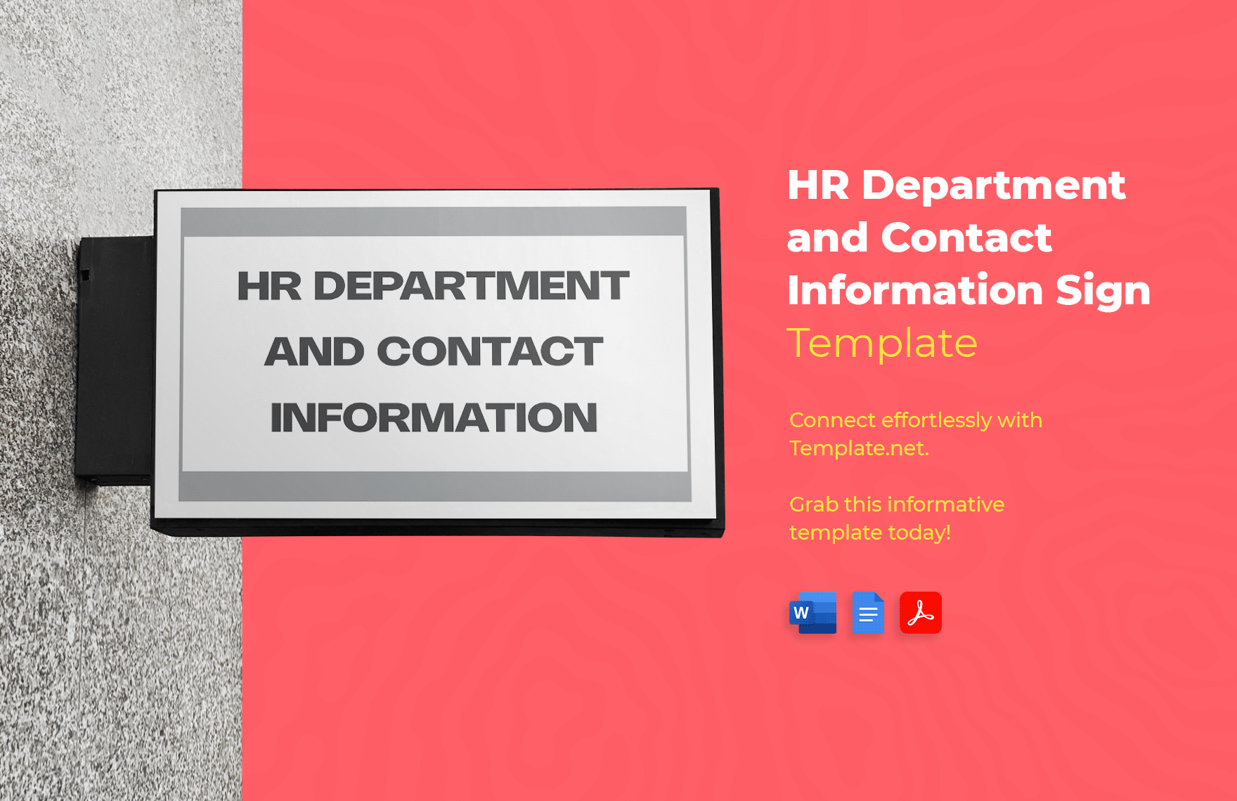 HR Department and Contact Information Sign Template