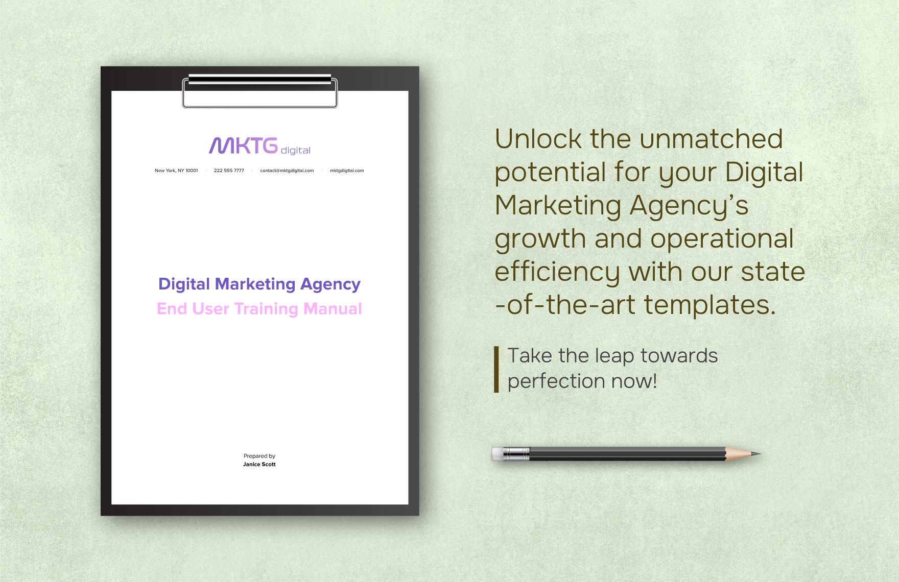 Digital Marketing Agency End User Training Manual Template
