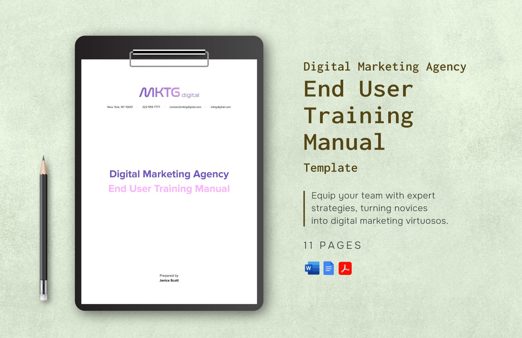 Digital Marketing Agency End User Training Manual Template in Word, Google Docs, PDF