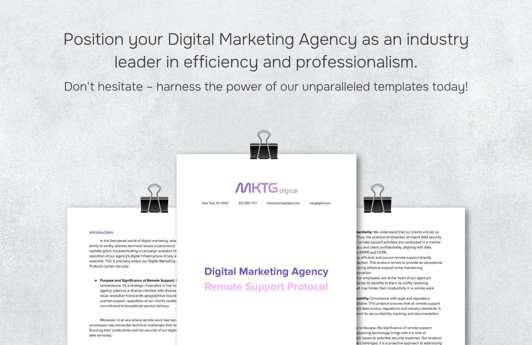 Digital Marketing Agency Remote Support Protocol Template