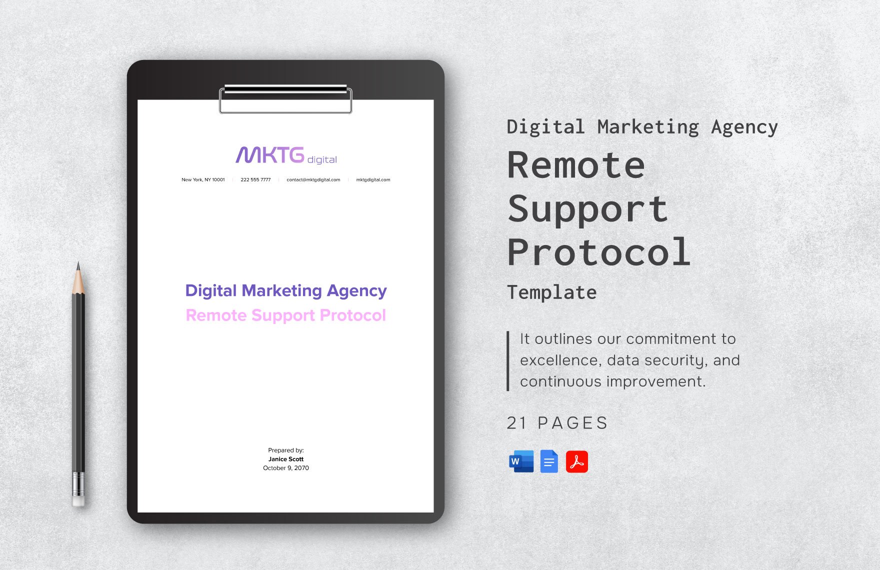 Digital Marketing Agency Remote Support Protocol Template in Word, Google Docs, PDF