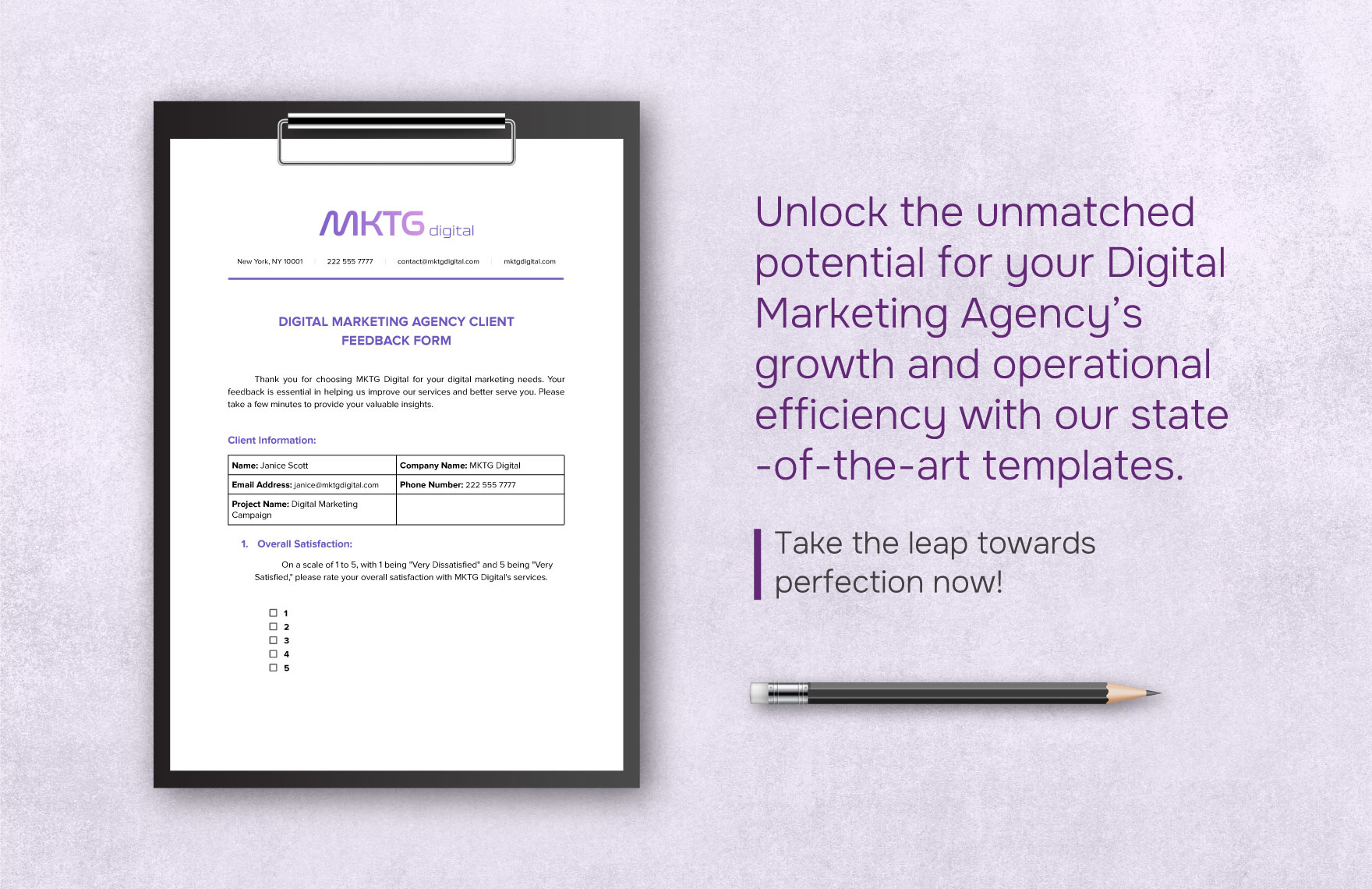 Digital Marketing Agency Client Feedback Form Template