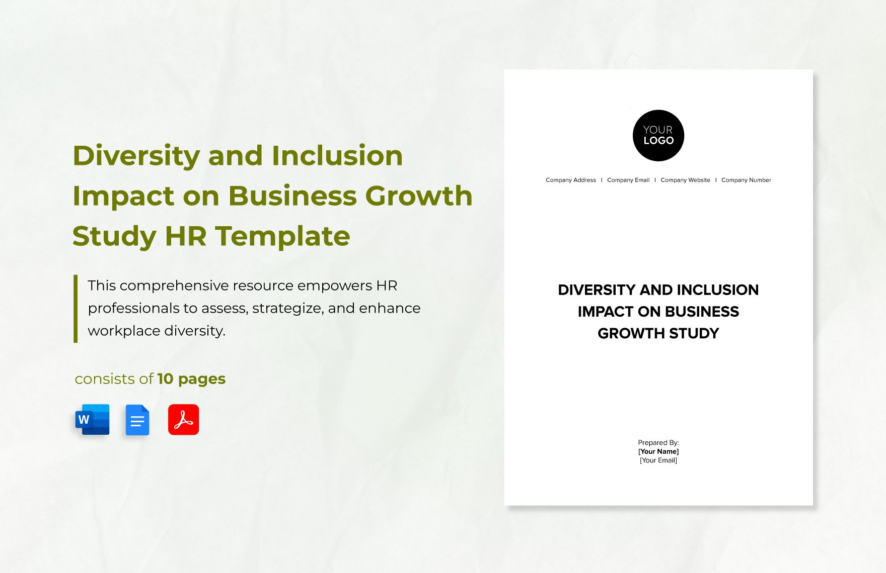 Diversity and Inclusion Impact on Business Growth Study HR Template