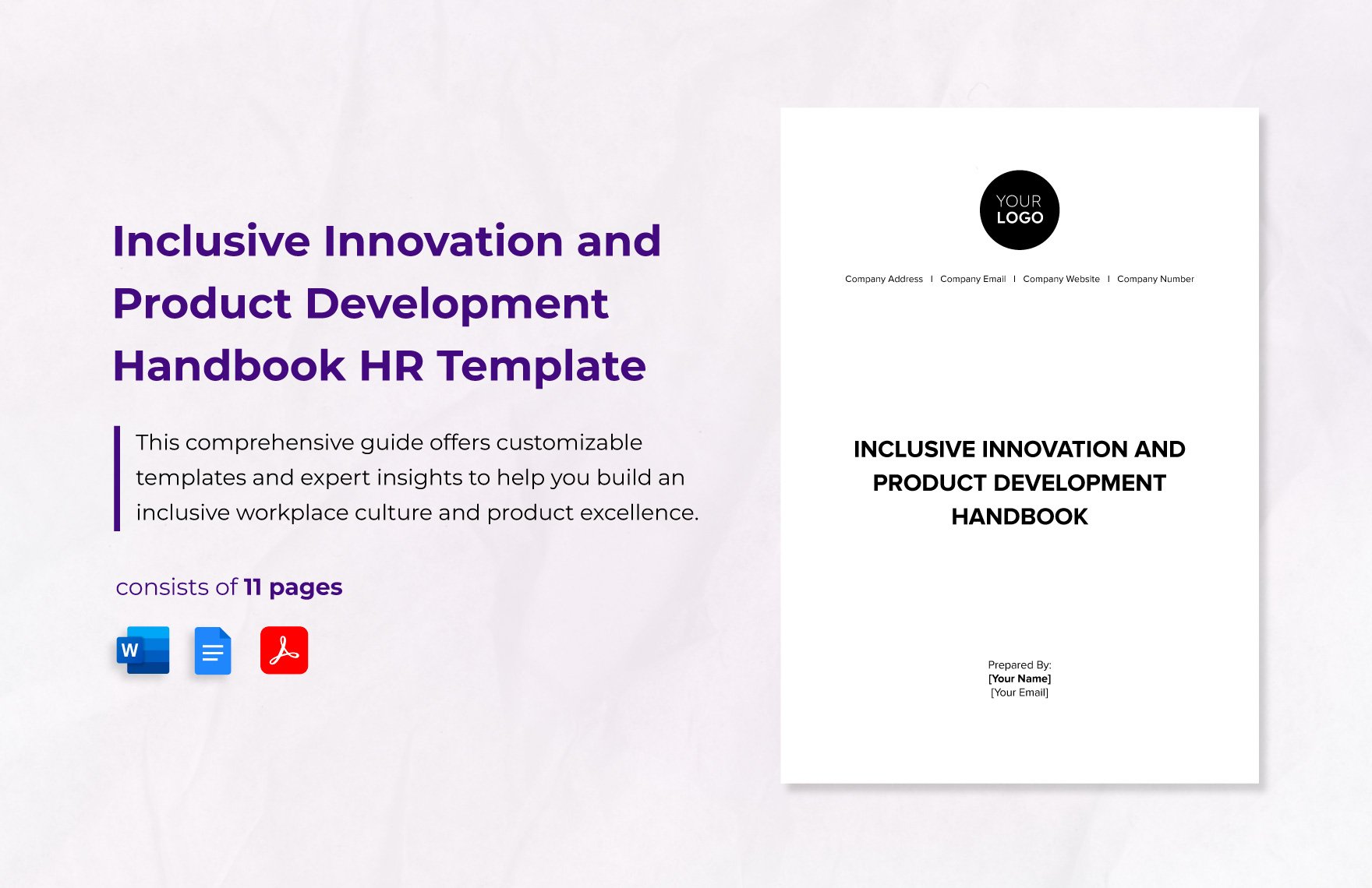 Inclusive Innovation and Product Development Handbook HR Template in Word, Google Docs, PDF