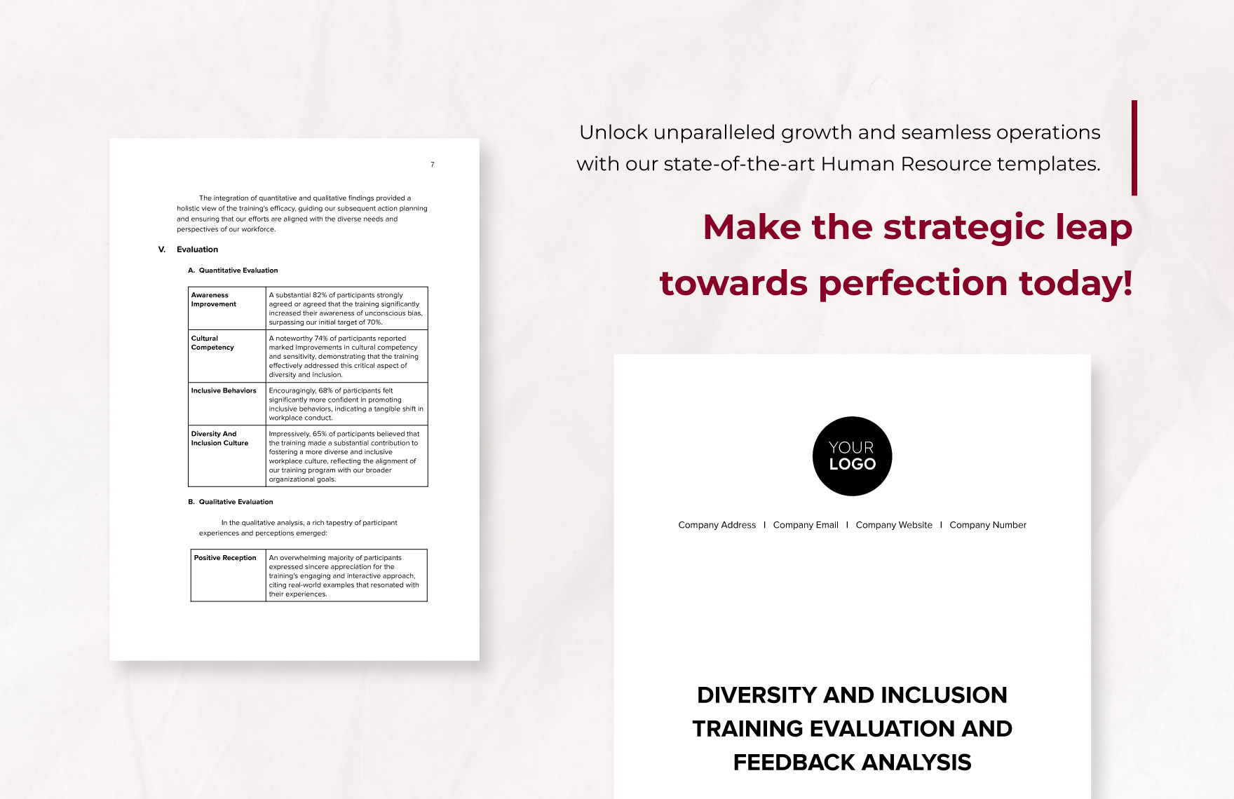 Diversity and Inclusion Training Evaluation and Feedback Analysis HR Template