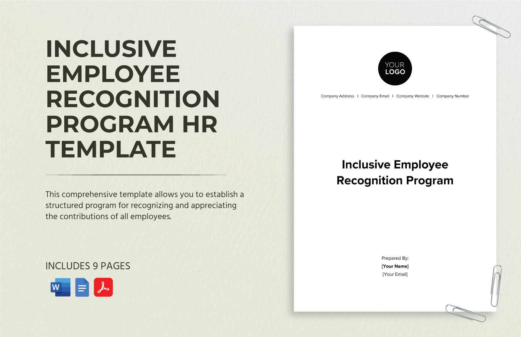 Inclusive Employee Recognition Program HR Template in Word, Google Docs, PDF