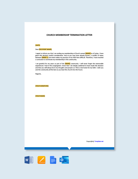 Club Membership Resignation Letter Template - Google Docs, Word ...