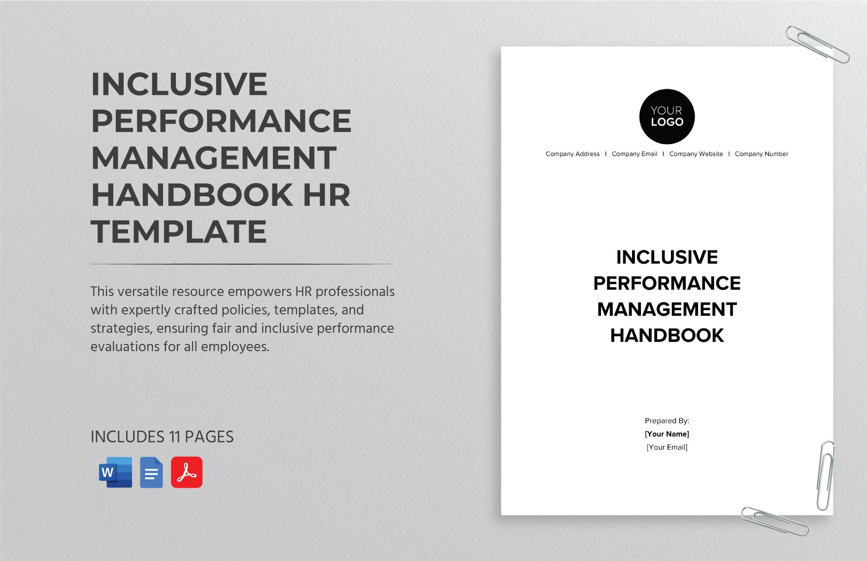 Inclusive Performance Management Handbook HR Template in Word, Google Docs, PDF